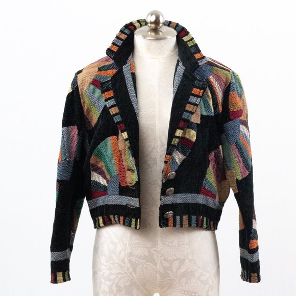 SOLD Vintage 90s M Southwestern Jacquard Jacket - Picture 8 of 8